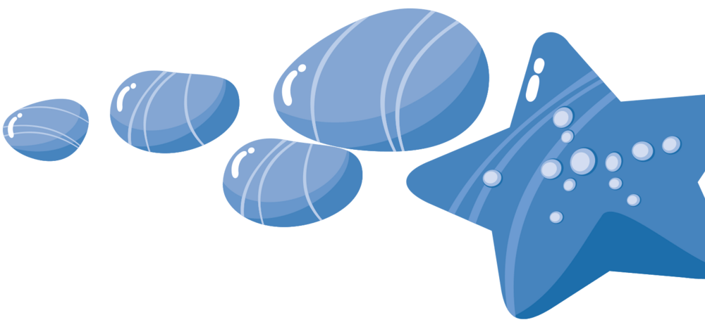 蓝色海星鹅卵石