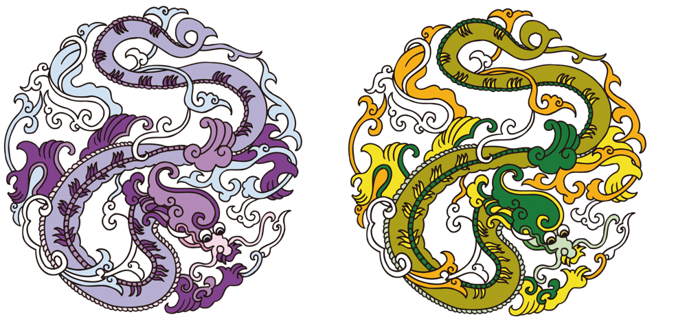 中国风祥云绕龙