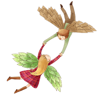 一对情侣的飞翔