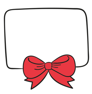 简约蝴蝶结框边