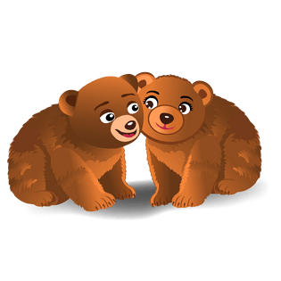 两只小熊在一起的图片图片
