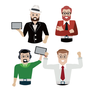 4款半身商务男子pngpsd2000*2000卡通红衣小哥5pngpsd2000*2000卡通