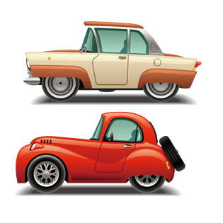 矢量素材pngpsd2000*2000旅游风景插画装饰风景绿色汽车卡通元素png