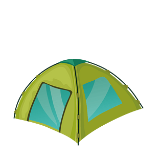 卡通帐篷pngpsd2000*2000帐篷绿山水彩卡通手绘图标元素pngpsd2000*