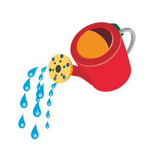 浇水pngpsd2000*2000洒水壶卡通手绘插画pngpsd2000*2000卡通在浇水的