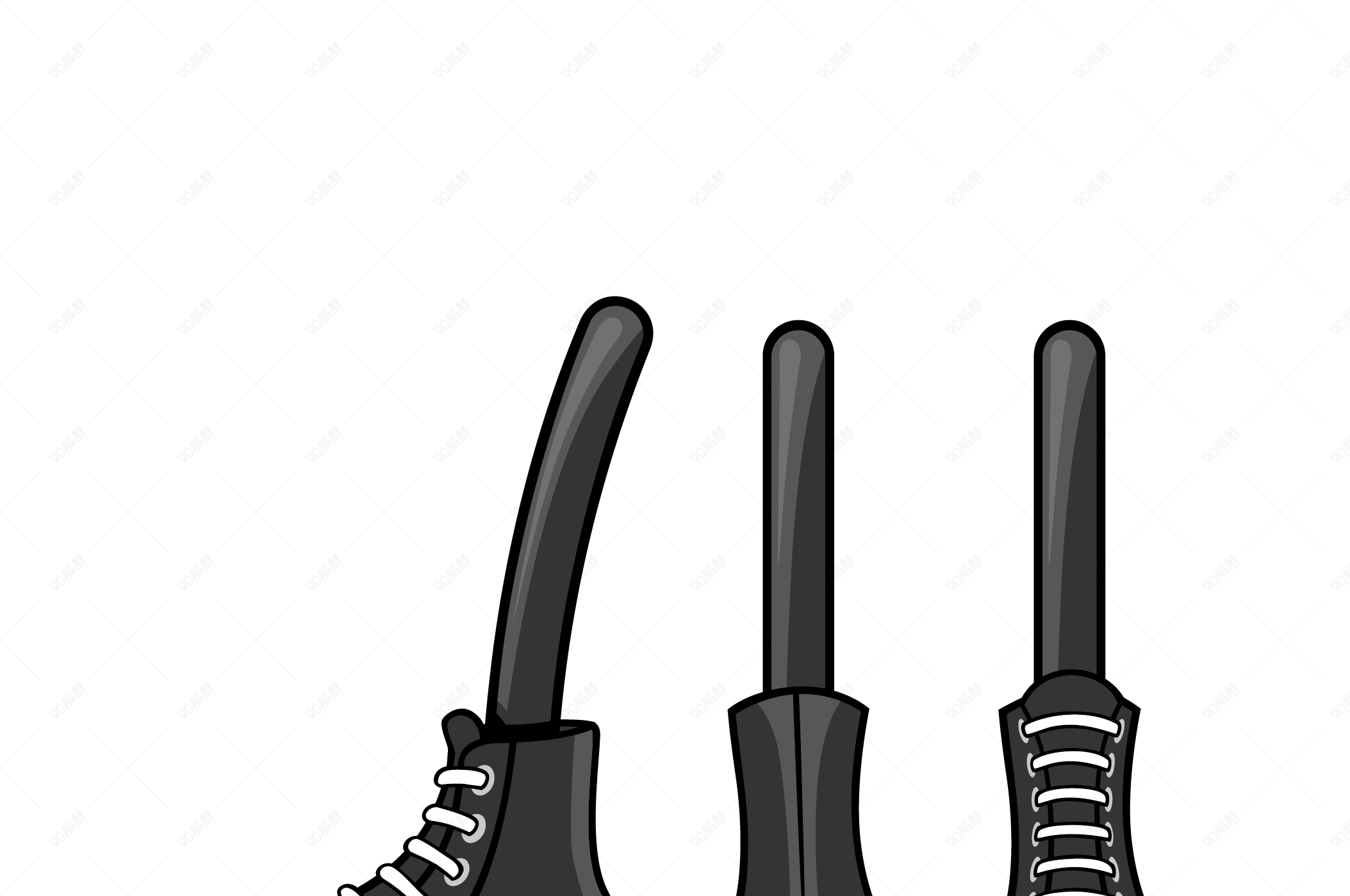 黑色三只脚【电商元素png】-90设计网