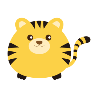 卡通简约圆形老虎