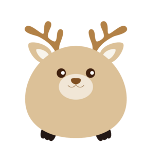 卡通可爱圆形山羊动物素材