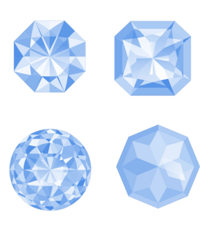 免抠蓝色钻石素材