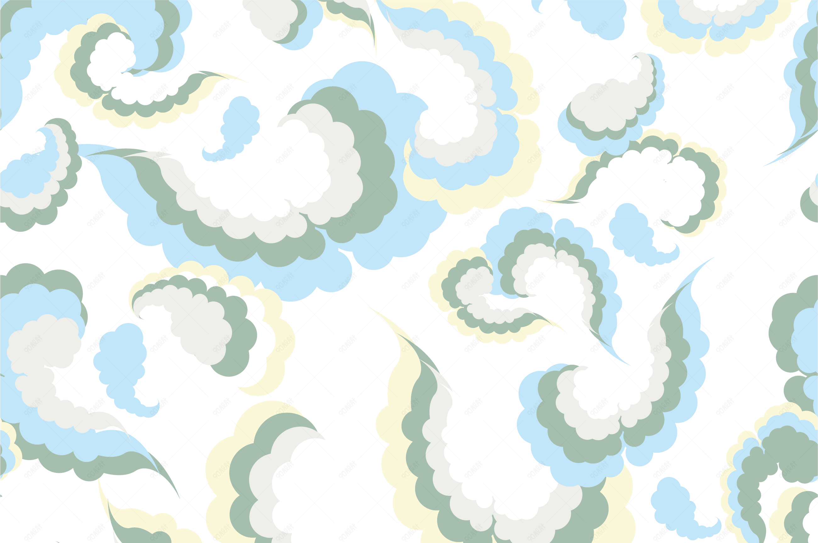 卡通素雅风格花纹图案矢量图