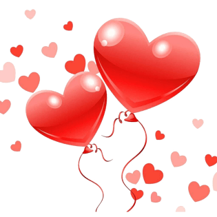 红色心形气球