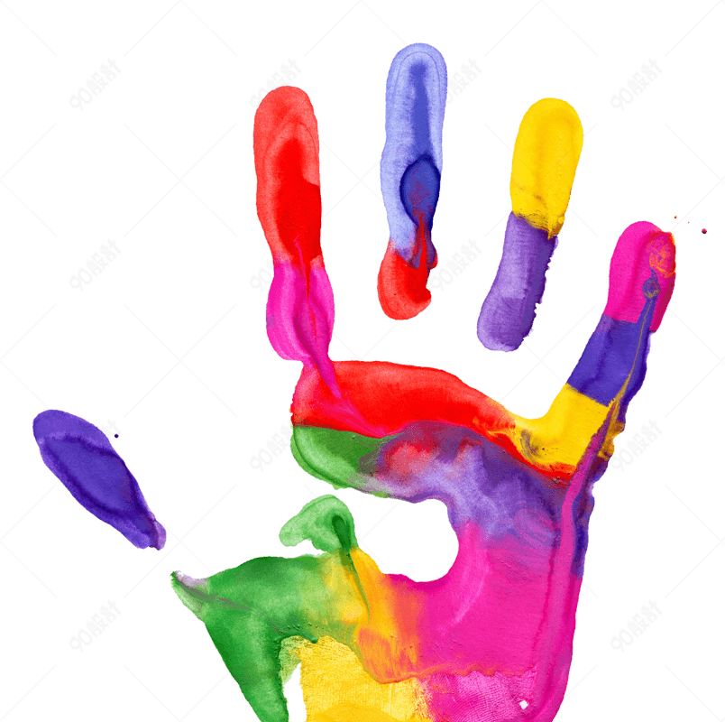 五彩油漆手掌