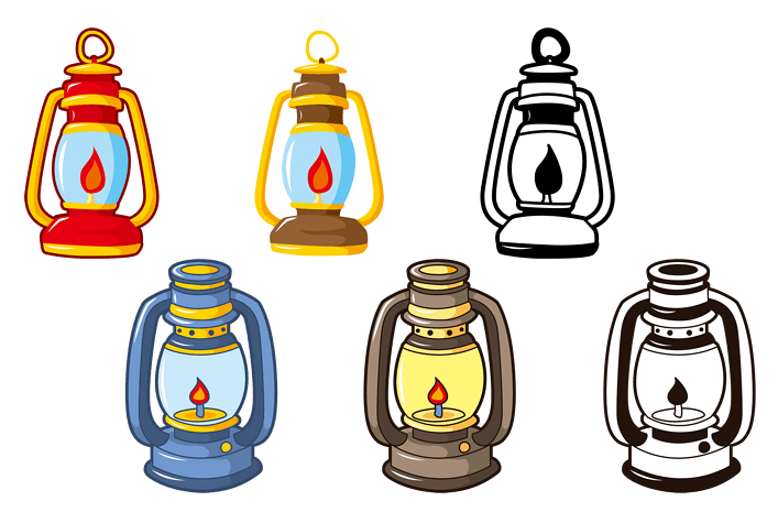 卡通煤油灯