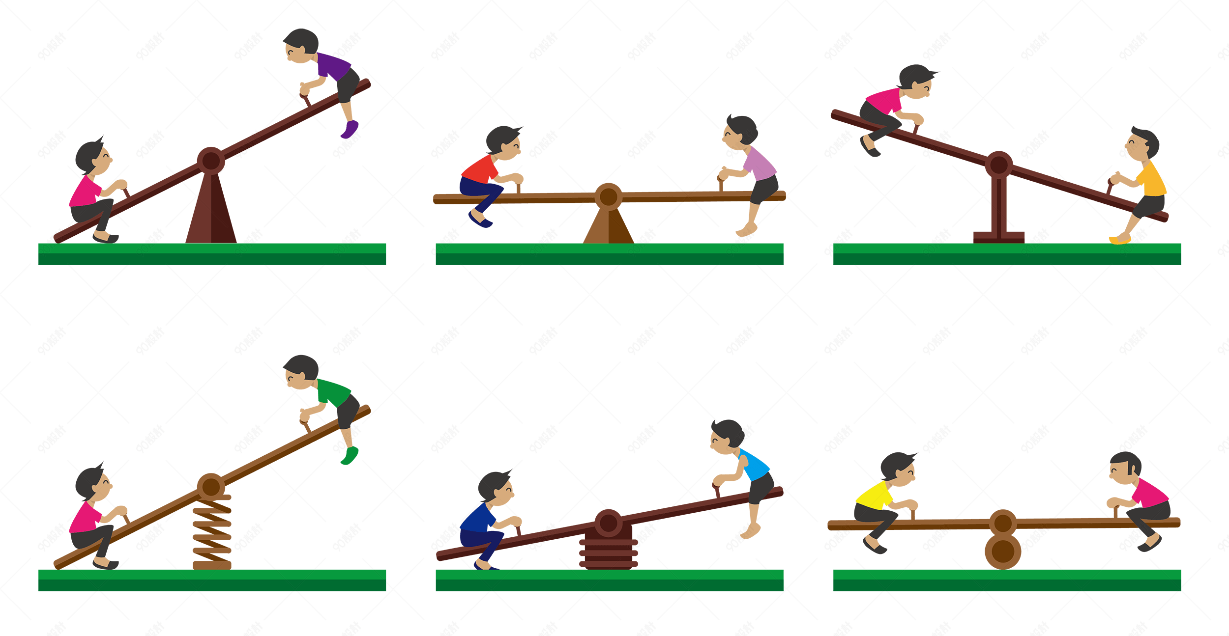 玩跷跷板的小朋友