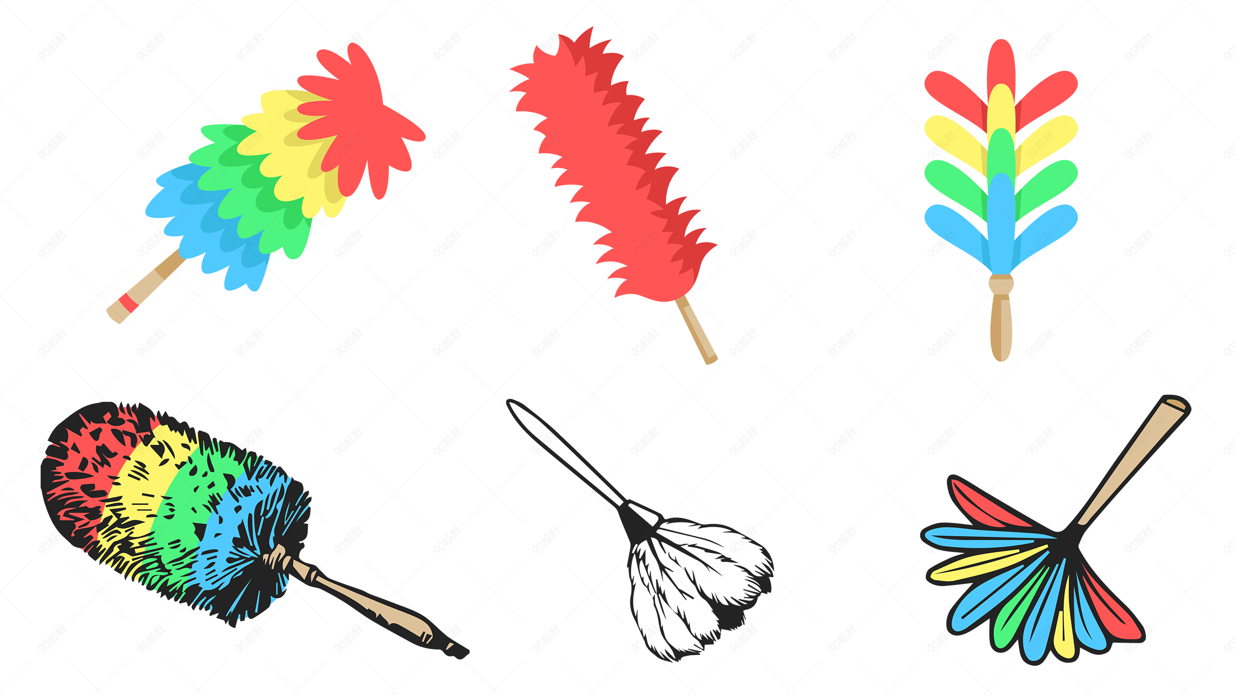 彩色鸡毛掸子
