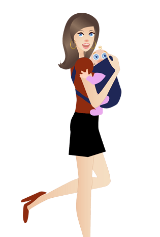 抱着婴儿的辣妈