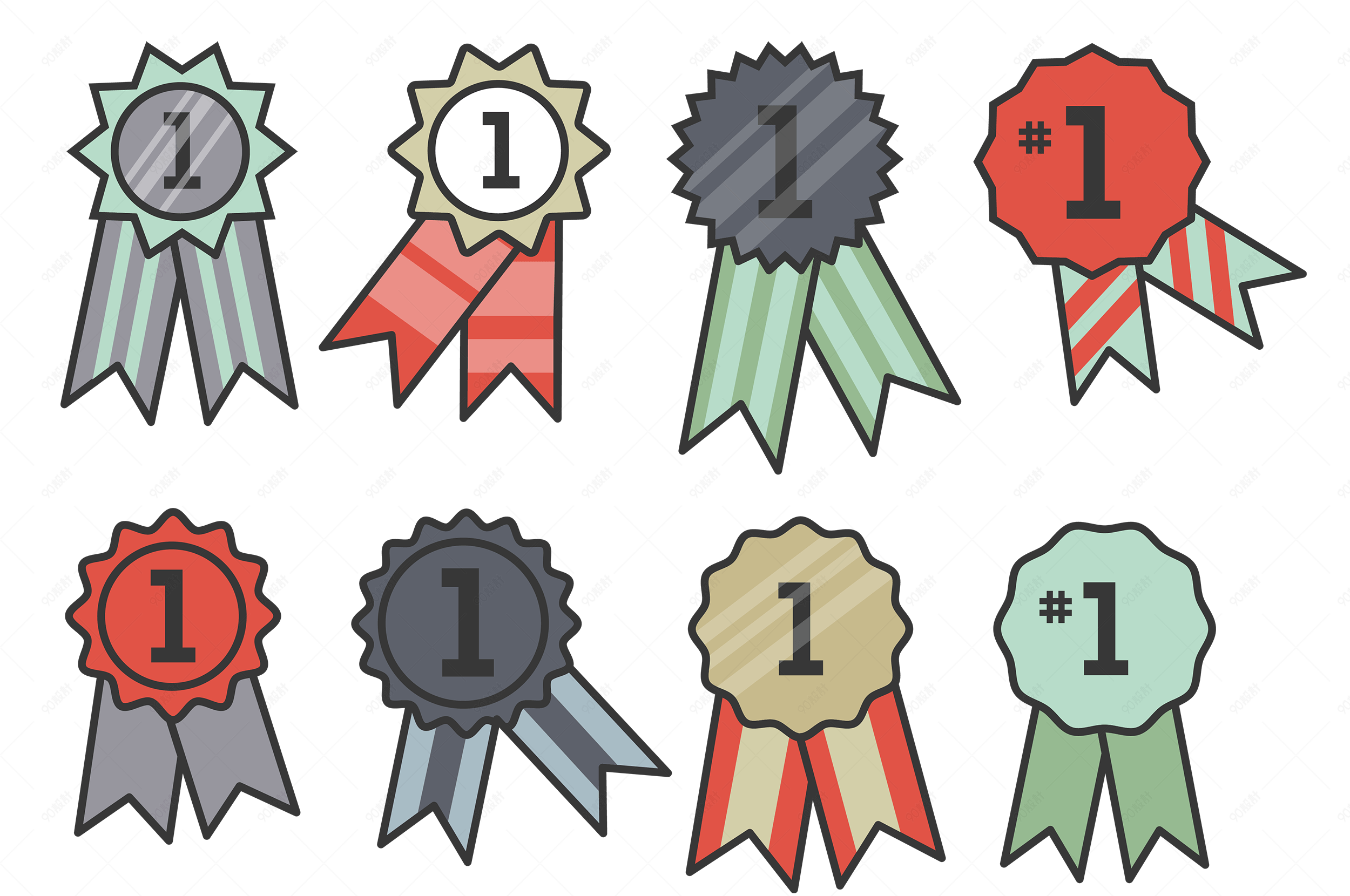 手绘第一名奖牌