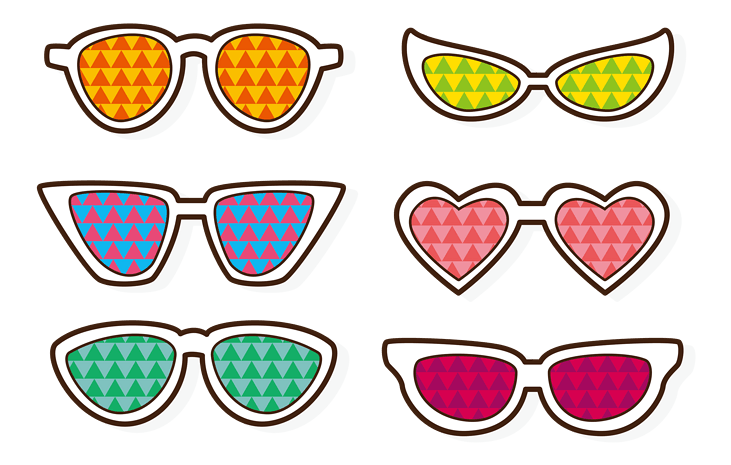 卡通手绘墨镜图片大全