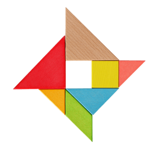 彩色风车七巧板