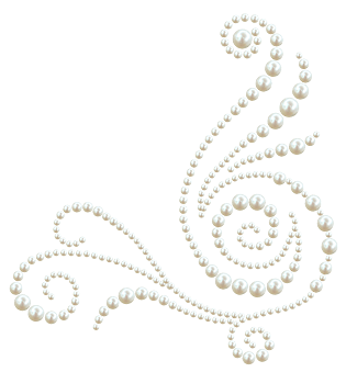 手绘项链项链 珍珠花纹