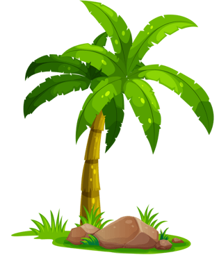 卡通椰树pngpsd2000*2000椰子树pngpsd2000*2000绿色青椰汁pngpsd2000