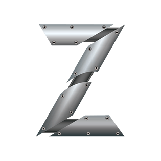 金属质感字母字体z