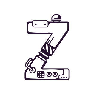 机械字母字体设计z