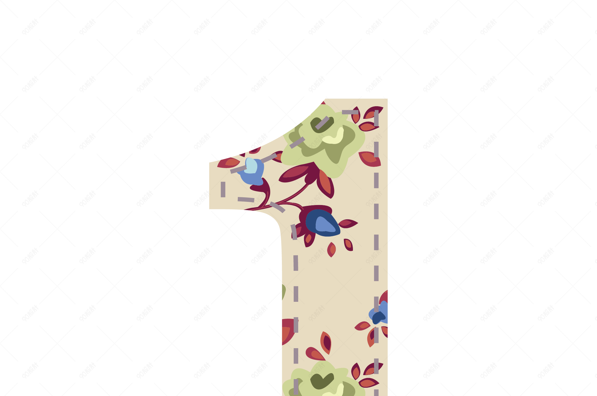 可爱布艺数字字体1