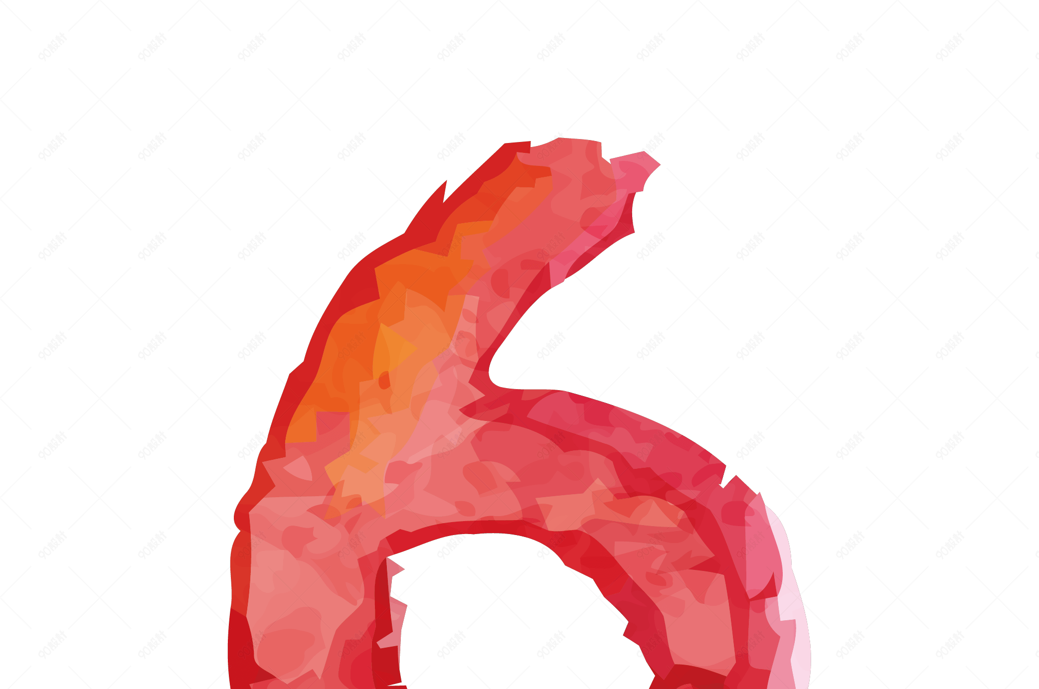 红色水彩数字字体6