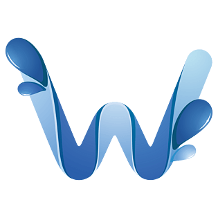 蓝色水纹字母字体w