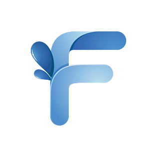 蓝色水纹字母字体f