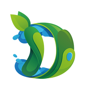 绿色可爱卡通字母字体d