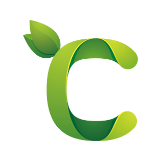 绿色环保叶子字母字体c