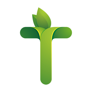 绿色环保叶子字母字体t