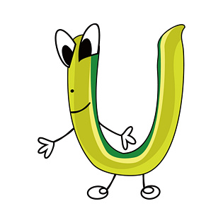卡通英文字母字体u