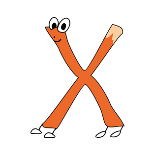 卡通英文字母字体x