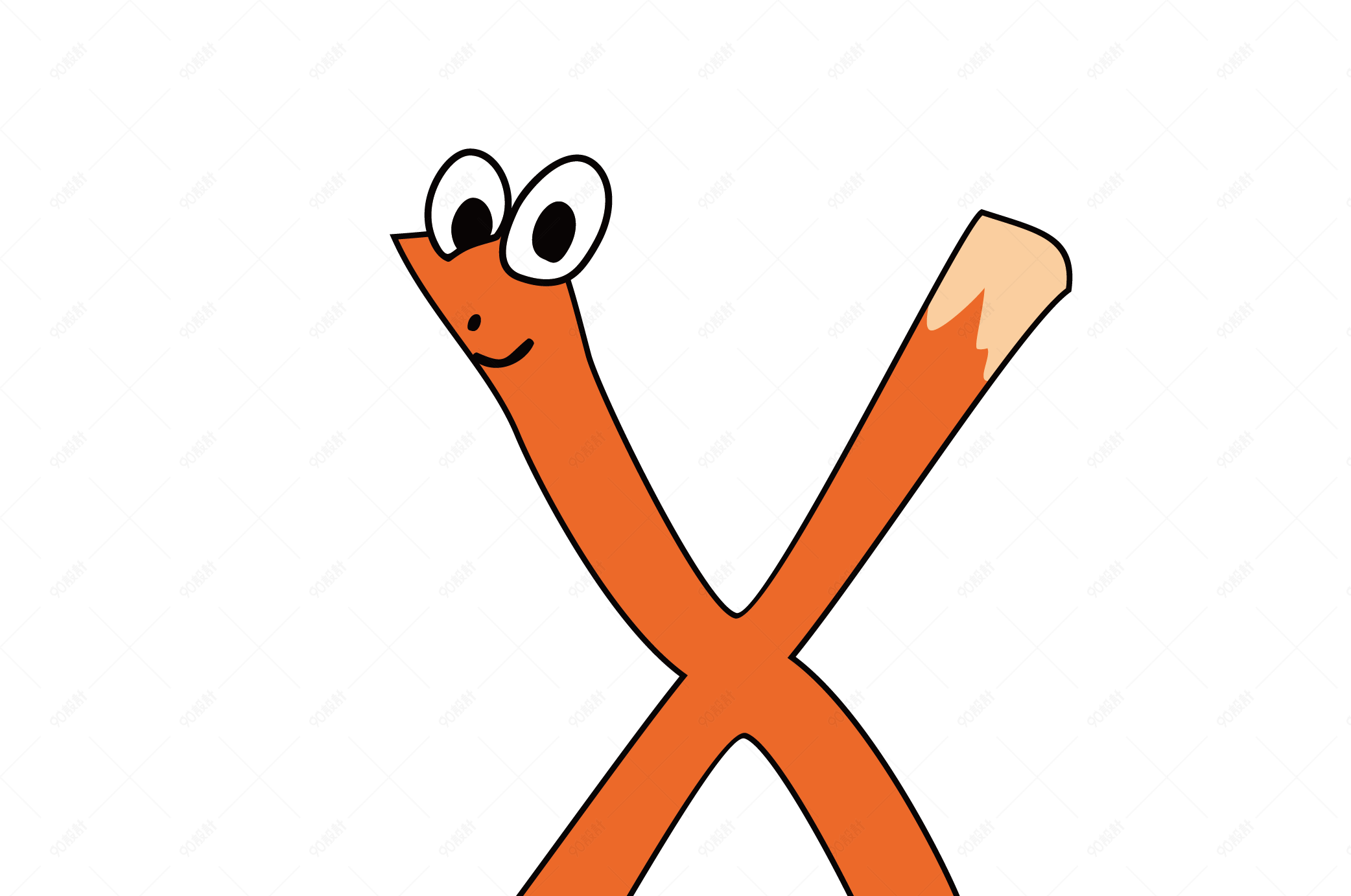 卡通英文字母字体x