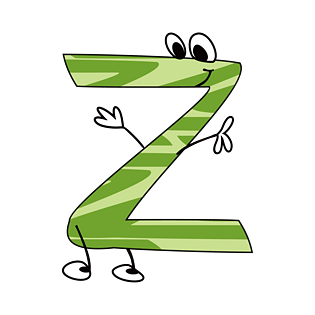 卡通英文字母字体z