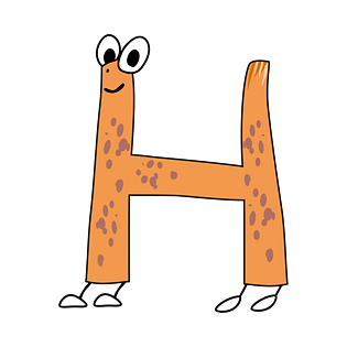 卡通英文字母字体h