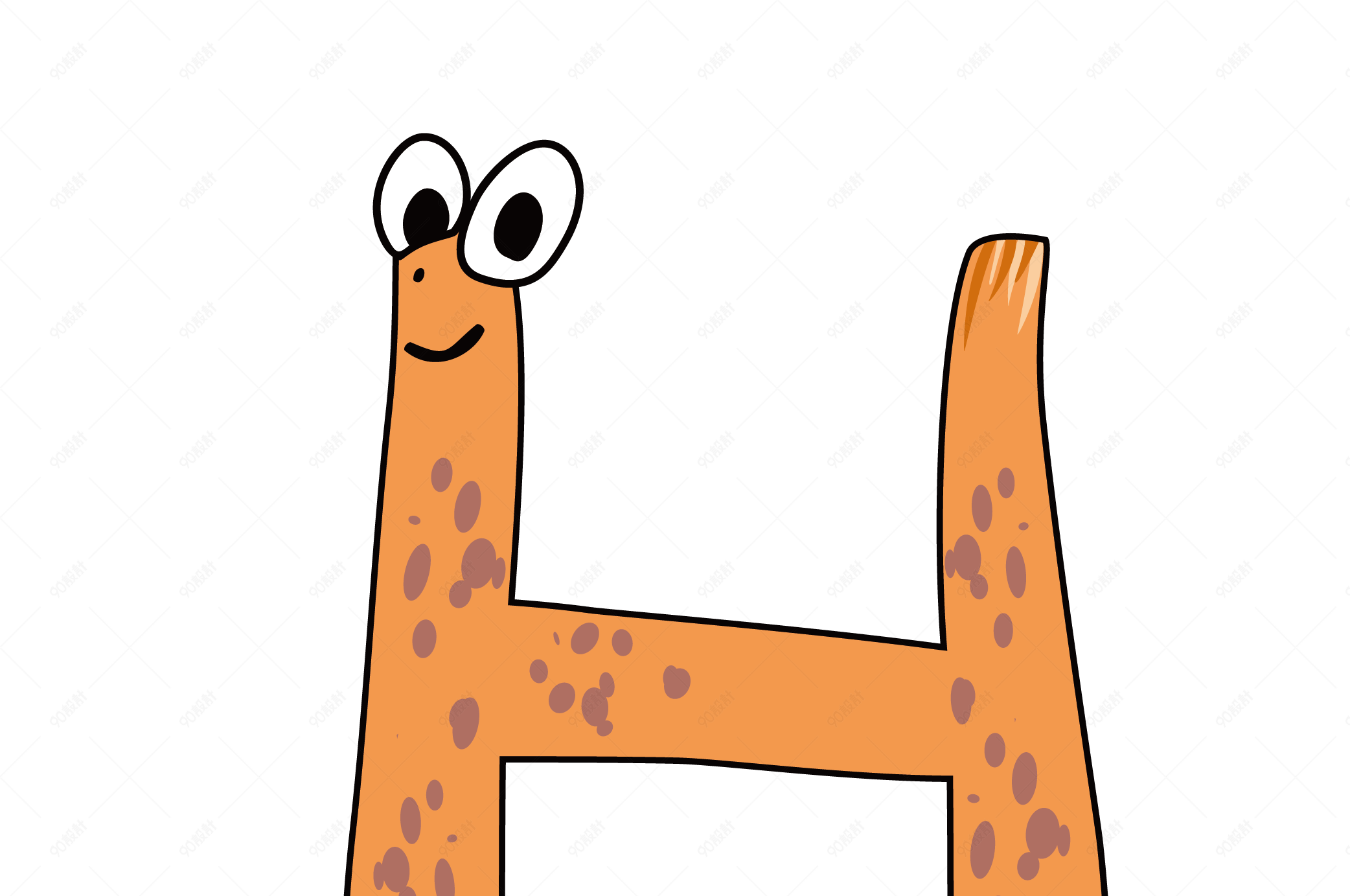 卡通英文字母字体h