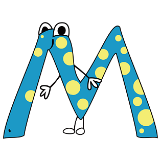 卡通英文字母字体m