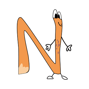 卡通英文字母字体n