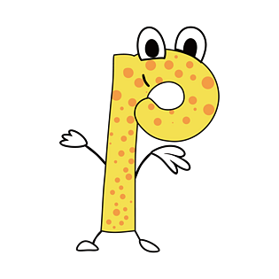 卡通英文字母字体p