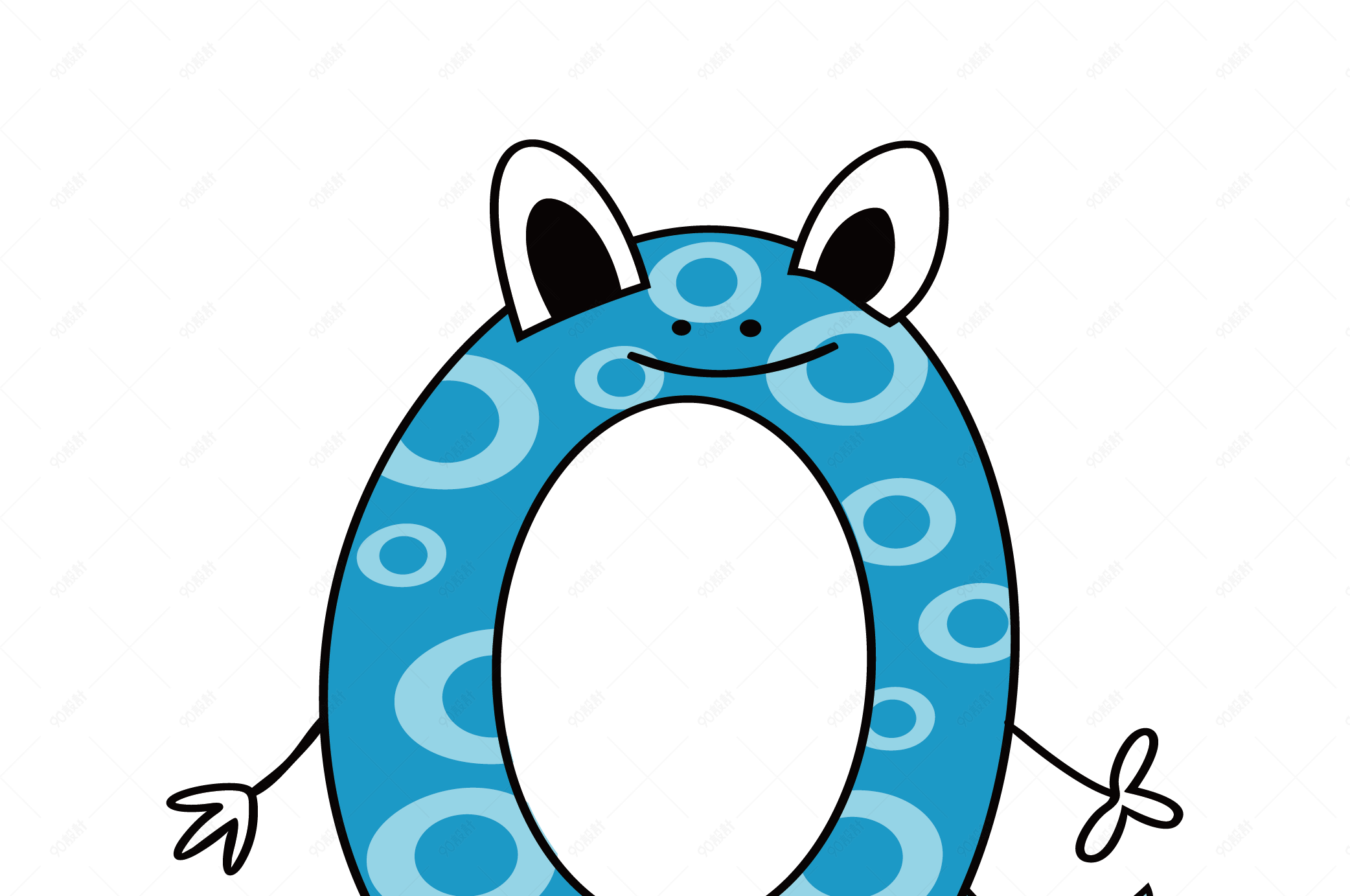 卡通英文字母字体q