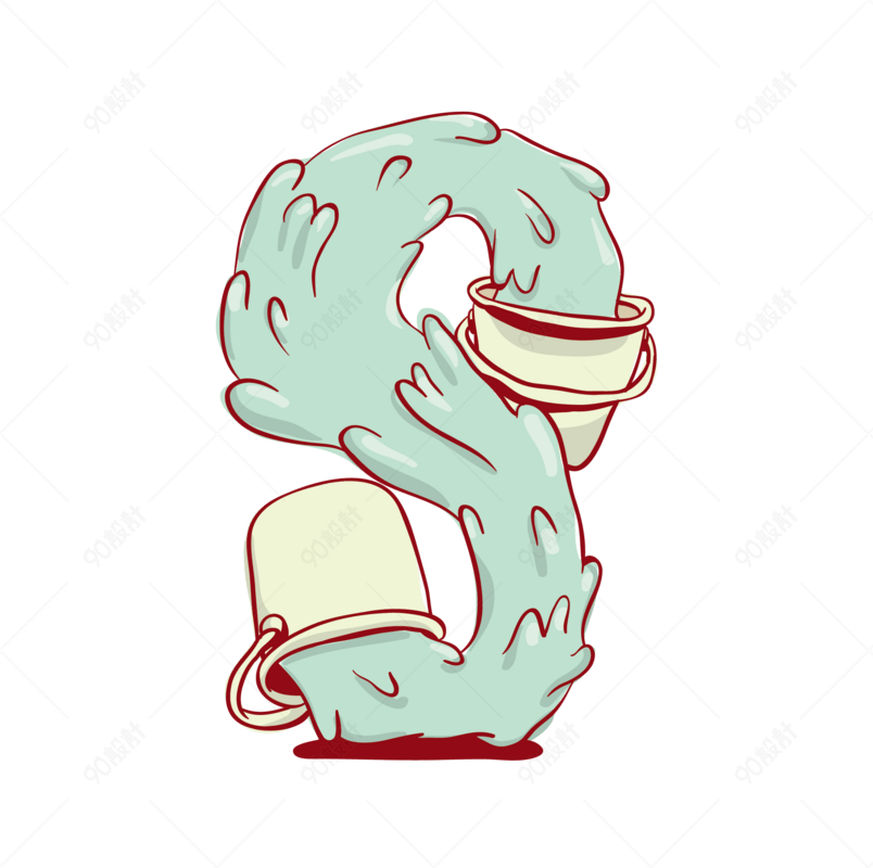 彩色卡通英文字母s