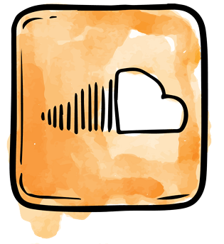 手绘水彩社交按钮