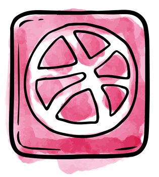 手绘水彩社交按钮