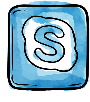 手绘水彩社交按钮