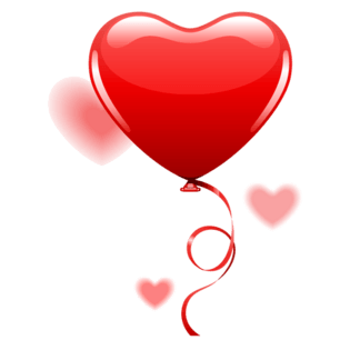 红色爱心漂浮气球