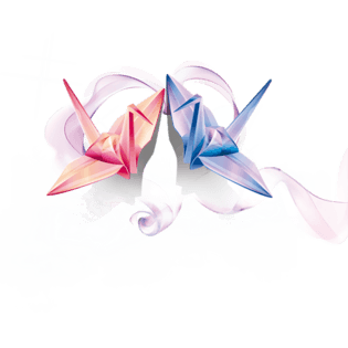 渐变色千纸鹤